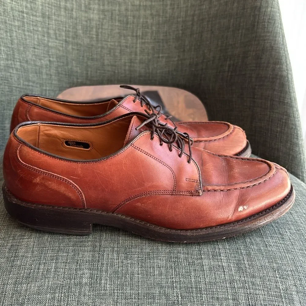 Allen Edmonds Men’s Bradley Rich Brown Leather Oxfords loafers size 8.5 C Work